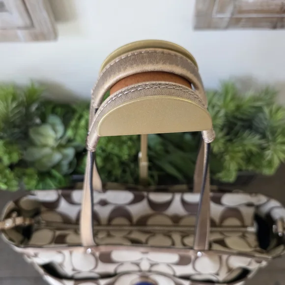 Coach Legacy Stripe Y2K Signature Tote Bag/Diaper/Laptop Bag/Crossbody Strap - Picture 5 of 16